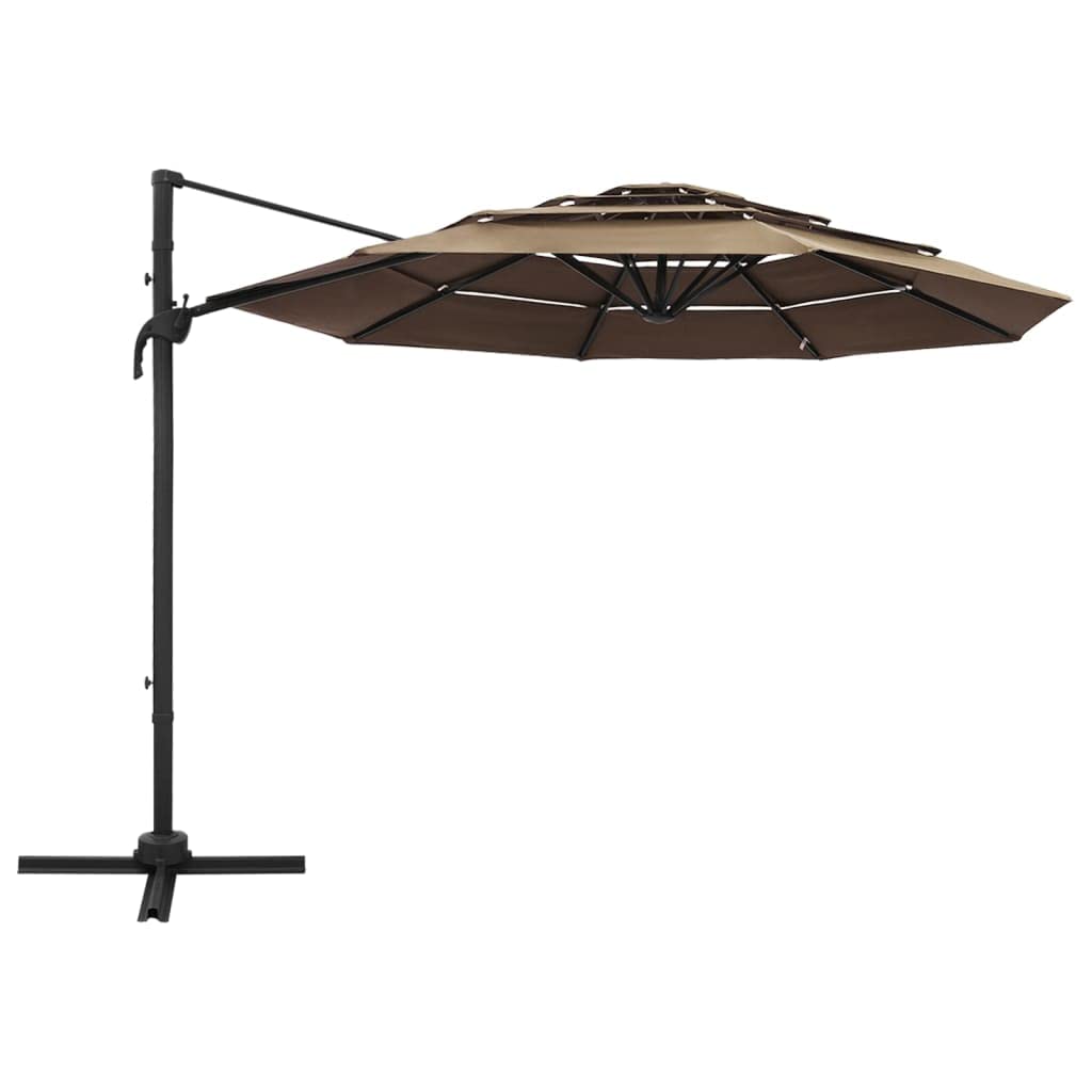 Parasol ogrodowy parasol przeciwsłoneczny do roślin, z aluminiowym masztem, 4-warstwowy, lazurowy niebieski, 3 x 3 m