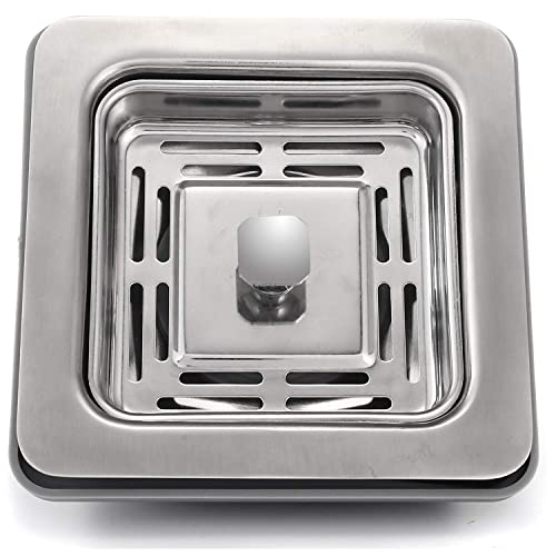 THOISEWELT-AISI-304-Stainless-Steel-Heavy-Body-Kitchen-Sink-Wash-Basin-West-Coupling-Square-Drainer-Strainer-Made-In-India-4-x-4-In-1 THOISEWELT® AISI 304" Stainless Steel Heavy Body Kitchen Sink Wash Basin West Coupling Square Drainer Strainer Made In India 4 x 4 In - 1