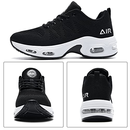 Womens Running Shoes- Air Athletic Walking Tennis Shoes Fashion Breathable Lightweight Jogging Sneakers Black(Us9) #TOP3
