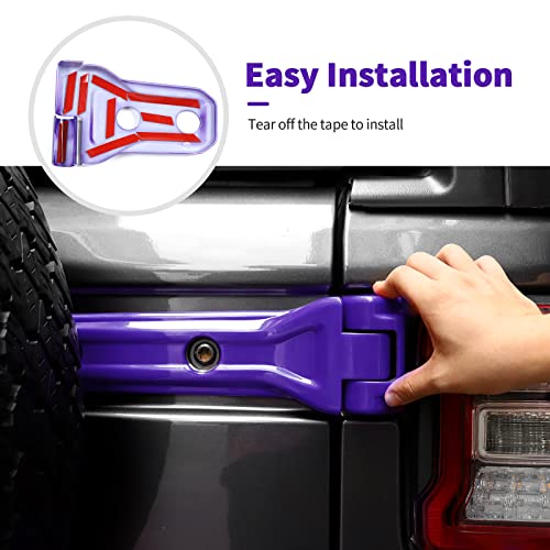 SQQP 24PCS Full Set Exterior Trim Kit Fit for 2018-2026 Jeep Wrangler JL JLU 2/4 Doors, Door Hood Hinge Covers Door Handle Side Vent Tailgate Hinge Cover,Not Fit for 2026 JL JLU Willys(Purple) by SQQP - Used condition - Image 5