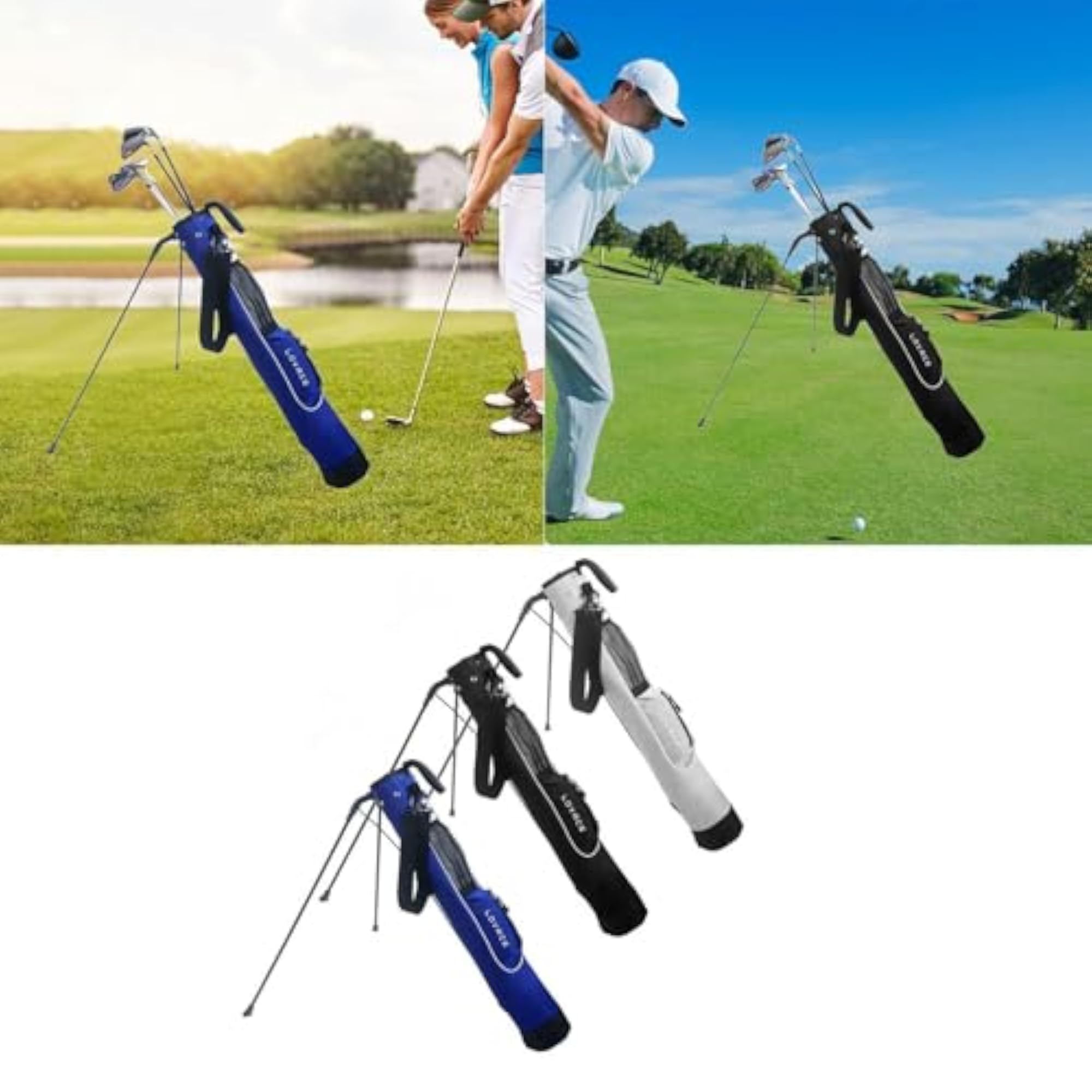 Portable Golf Clubs Bag for Easy Carrying, Black