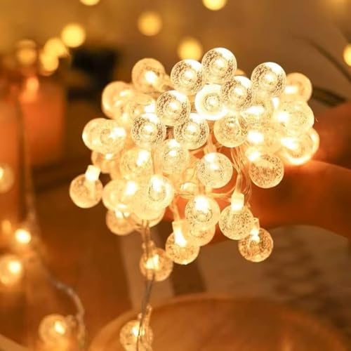 Image of Desidiya 14 LED Crystal Ball String LED Diwali Lights for Decoration for Home 4 Mtr Warm White Waterproof Decorative Lights for Festival, Birthday, Wedding, Party for Home, Patio, Lawn, Restaurants