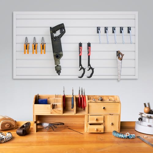 NeatiEase-Slatwall-Panel-Wall-Storage-Systems-2-x-4ft-Slat-Wall-Paneling-Garage-Wall-Organizer-Heavy-Duty-Wall-Mounted-PVC-Wall-Rack-White