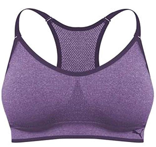 PUMA Womens Seamless Sports Bra with Removable Cups Purple Large