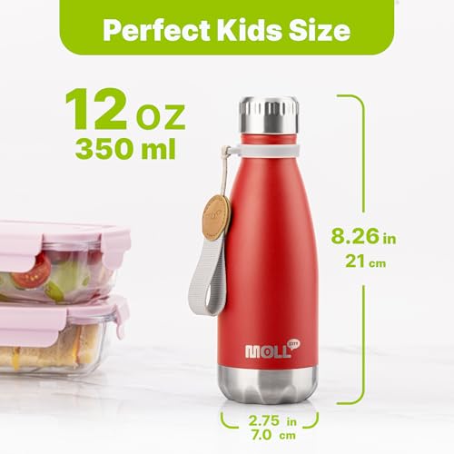 Image of Kids Water Bottle 12 oz Stainless Steel Double Wall Vacuum Insulated