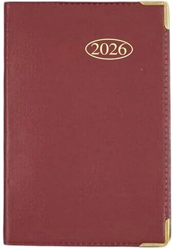 Orbitron 2026 POCKET DIARY - Week To A View - Soft Vinyl Cover - Black Blue or Red (Red)