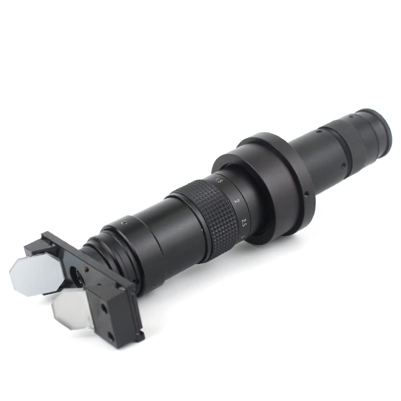 Monokular Video Mikroskop C-Mount Objektiv 0,7X-4,5X 3D Erkennung Lupe 10X-180X Dauerzoom für HDMI VGA Industriekamera (Farbe: 3D Objektivbetrachtung)