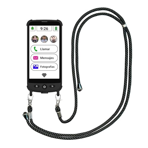 swissvoice S510-M 4G Smartphone para Personas Mayores con Cable de Carga magnético y Correa Protectora para el Hombro - Teléfono móvil fácil de Usar con Teclas Grandes