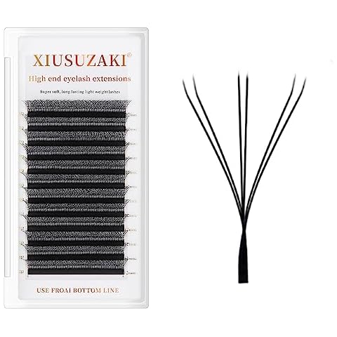 Double Tips 3D W Eyelash Extensions Supplies Thick w lash 0.07mm D curl Mix Tray 8-15mm Premade Fans Russian Volume Faux Mink Matte 12 rows Cluster pre Fanned Eye Lashes (2-3D-0.07-D- 9mm) Cover