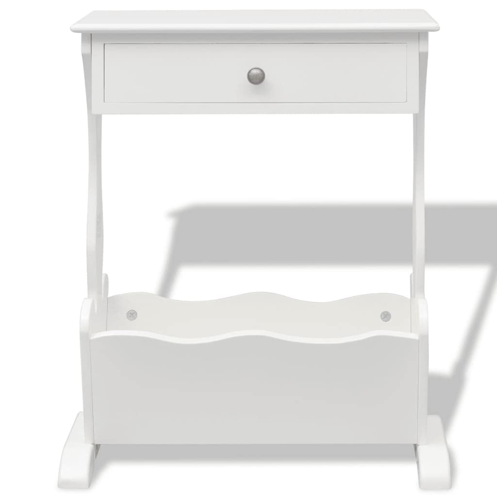 vidaXL Porte-revues Porte-journaux Rangement Etagère à Magazins Table Basse Table d'Appoint Table de Chevet Salon Maison Intérieur Blanc