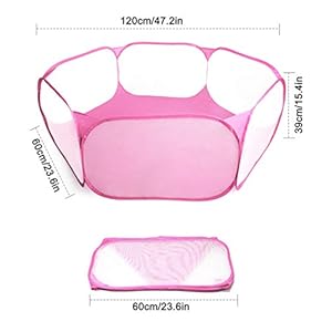 WEONE Tenda Gabbia per Piccoli Animali: Recinto Portatile per Criceti, Conigli, Cuccioli, Gatti, Cincillà e Ricci - Ideale per Interno/Esterno (Rosa)
 - immagine 2