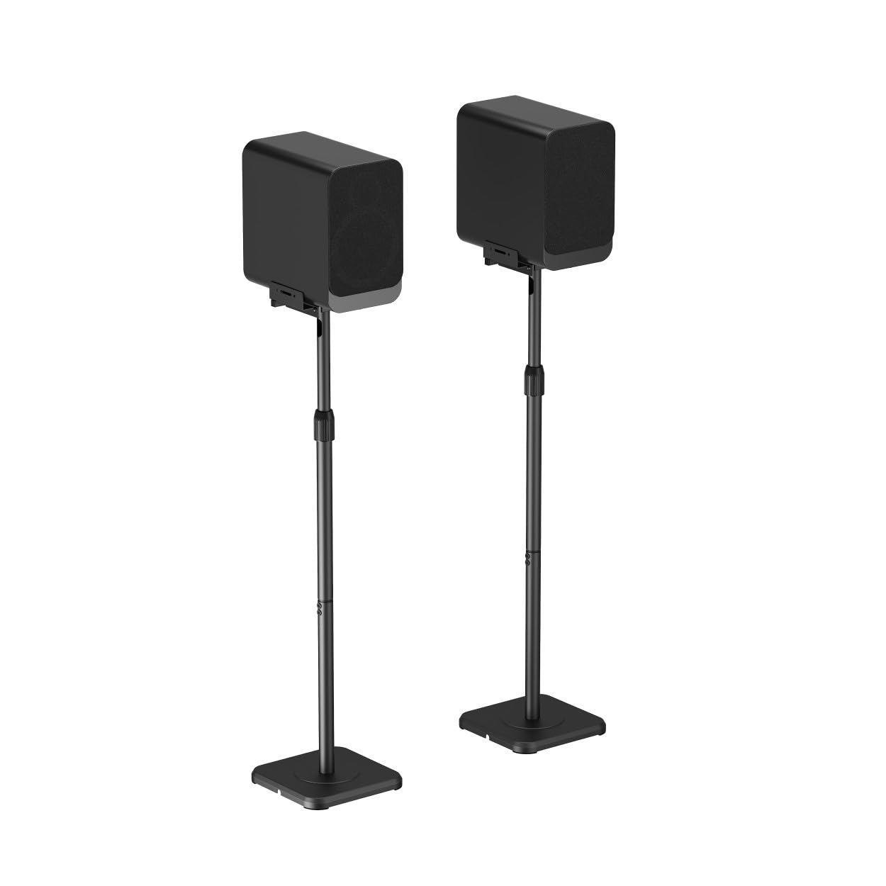 ARLI Lautsprecherständer 2er Set höhenverstellbar Boxenständer 85-112 cm drehbar neigbar schwenkbar Kabelmanagement Lautsprecher Ständer für Regallautsprecher Heimkino bis 5 kg Schwarz Paar