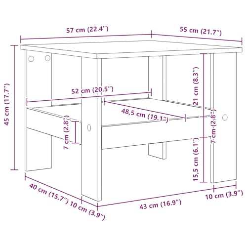 Table carrée chêne artisanal pour optimiser le rangement des petits salons - 4