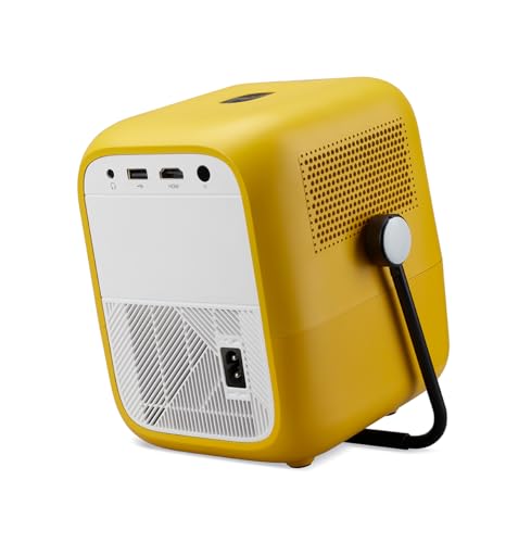 AOpen QF23s Powered by Acer Projecteur LED LCD, 1080p Full HD (1920 x 1080 Pixels), 6500 LED lumens, Contraste 1000:1, Keystone, 2 Haut-parleurs de 3 W, HDMI (HDCP), Wi-FI, Jaune, Portable/Mobile