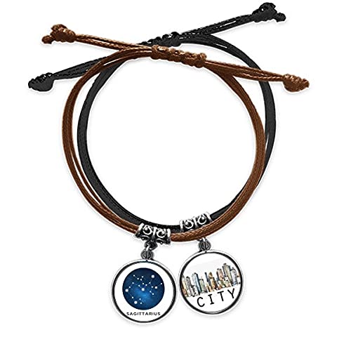 Bracelet Sagittaire constellation zodiaque cordon cuir Sidi