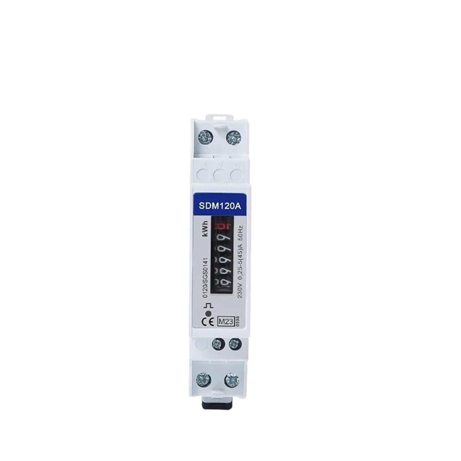 SDM120A M I/D,1 Phase 2 Wire, 0.25~5(45) A, 230V, Pulse Output, Rail Energy Meter