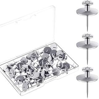 Push Pins Picture Hangers Double Headed Thumb Tacks Wall Hooks for Wall Hangings Picture Hangers Nails Small Photo Hanging Hook Pins for Home Office Photo Decor(Silver,25 Pieces)