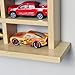 Car Garage Toy Shelf Display - Wall Mount for 1/64 Diecast Toy Cars - Wooden Wheels Shelf - Gift for Collectibles - Wall-Mounted Toy Car Storage Cabinet (50 Cars)