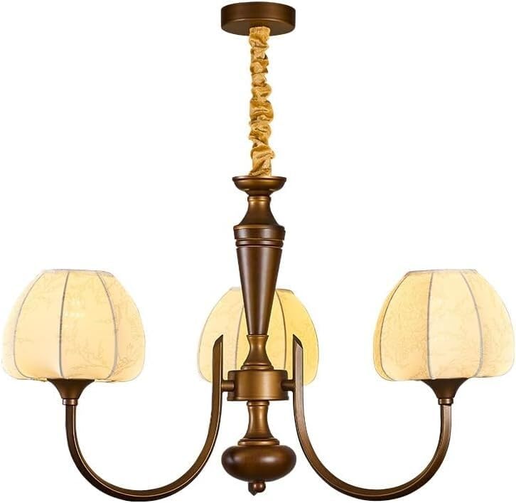 Lustre E27 en bois massif et métal au style antique français pour bureau rétro