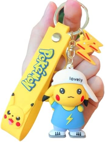 Cartoon Keychain 3D Cute Anime Keyring Key Rings Phone Bag Pendant Decoration Accessory Gift for Womens Mens Girls Boys