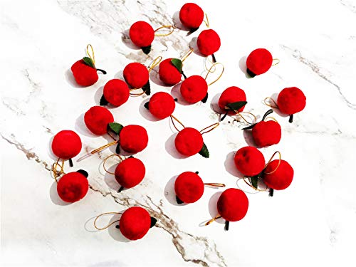 Thkmeet Small Red Apples Christmas Tree Decorations Hanging Ornaments Xmas Party Decor,24Pc #TOP1
