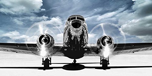 Toile enroulée avion 190x93 cm pour habiller un grand mur blanc vide