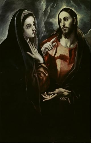 Peinture murale El Greco Le Christ fait ses adieux à Marie - Toile abstraite salon 60x90cm