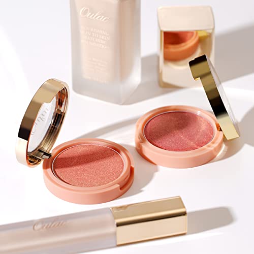 Oulac Shimmer Blush Makeup| 2 In 1 Cream Blush & Highlighter| High Pigmented&Blendable | Shape & Highlight Face| Vegan & Cruelty-Free | 4.8G F01 Love Attraction #TOP7