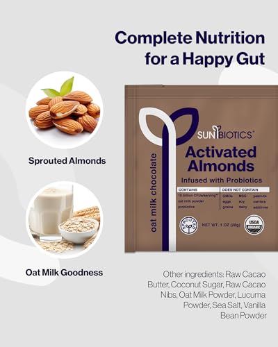 Image of Sunbiotics Activated Organic Sprouted Almonds - Oat Milk Chocolate, Pack of 2