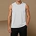 Sdeycui Men Sleeveless Tank Top Comfy Crewneck Fashion Tshirts Hiking Casual Summer Solid Color Loose Gym Blouses White