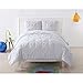My World White Twin XL Pleated 2-Piece Duvet Set