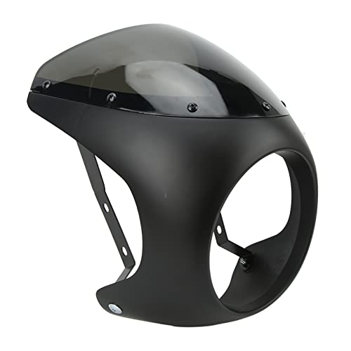 7in Motorcycle Headlight Fairing Aging Universal Fit for Round Headlights Motorbike (Matte Black)