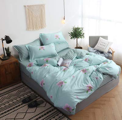 Housse de couette 2 personnes parure lit microfibre hypoallergénique drap