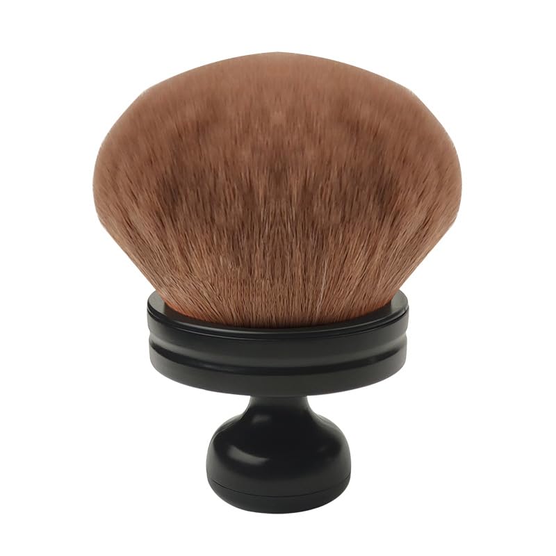 Large Multi-Use Body & Neck Powder Brush – High-Density Soft Bristles with Wooden Handle (Black)