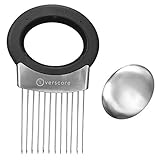 Onion Slicer Holder - Stainless Steel - Fruit, Vegetable & Meat Holder - Detachable Stainless Steel Oder Remover Included