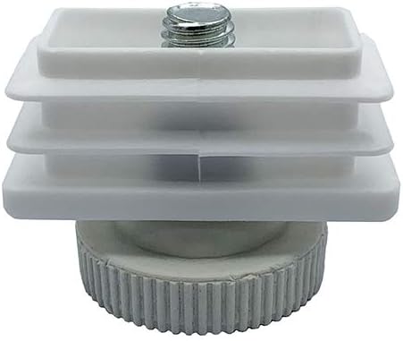 Miniatura 6 de Flyshop 4 juegos de tapones de plástico negro para tubos rectangulares, roscados M8, altura ajustable de 0.512 in a 0.984 in, nivelador de muebles