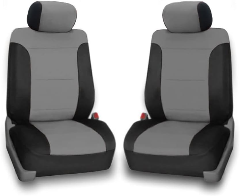 CarsCover Custom Fit 2009-2014 Ford F150 F250 F350 Pickup Truck Neoprene Car Front Seat Covers Gray & Black Sides Driver & Passenger Cover