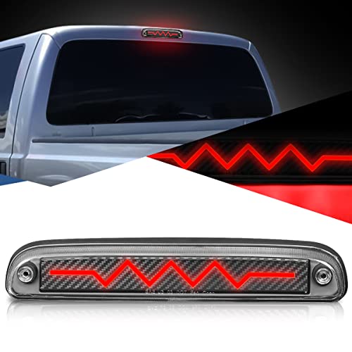 Auto Dynasty Sequential LED High Mount Stop Lamp Third Brake Light for F250 F350 F450 F550 Super Duty 99-16 | Ranger 93-11 | Explorer Sport Trac 01-05 | Mazda B-Series 94-10 Carbon Fiber Look