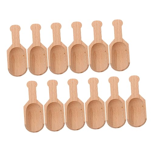 12pcs Wooden Salt Spoons for Bath Kitchen Tea Seasoning Family Restaurant