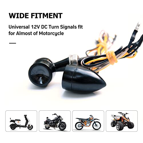 Wtzmoto Front Turn Signals For Motorcycle Running Lights Led Blink Indicator Compatible With Motorcycle, Scooter, Moped, Dirt Bike, Touring, Chopper, Street Bike, Quad, Supermoto #TOP5