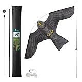 VOUNOT® Cerf Volant Effaroucheur Oiseaux Faucon Réaliste Répulsif...