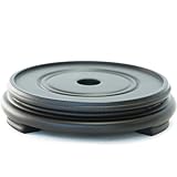 Feng Shui Import Rubber Finished Round Wooden Stand (5.5'), Black