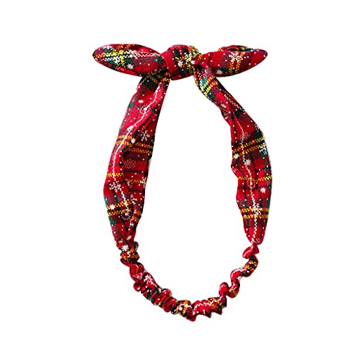 Diadema anudada de Navidad con estampado de copo de nieve, diadema ancha con lazo