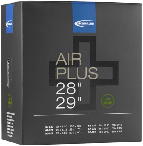 Schwalbe Air Plus, Camera d'Aria per Bicicletta. Unisex Adulto, Nero, Taglia Unica