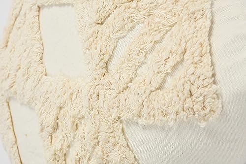 Image of TIB Premium Boho Decorative Throw Cushion Covers, 16 x 16 cm, Set of 2, Cotton. (Cream Diamonds)