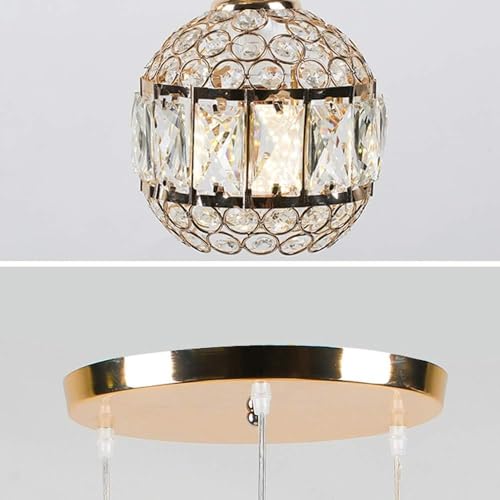Lampes suspendues en cristal luminaire LED réglable 3 têtes pour porche - 2