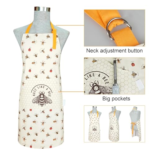 SiXsigma Sports Unisex Chefs Apron For Home And Kitchen - Quick Dry Novelty Cotton Aprons For Cooking, BBQ, Grill & Baking - Ideal Aprons Christmas Gifts For Women & Men (Bumble Bees) - Cosy Home Interiors SiXsigma Sports Unisex Chefs Apron For Home And Kitchen - Quick Dry Novelty Cotton Aprons For Cooking, BBQ, Grill & Baking - Ideal Aprons Christmas Gifts For Women & Men (Bumble Bees) - Image 3