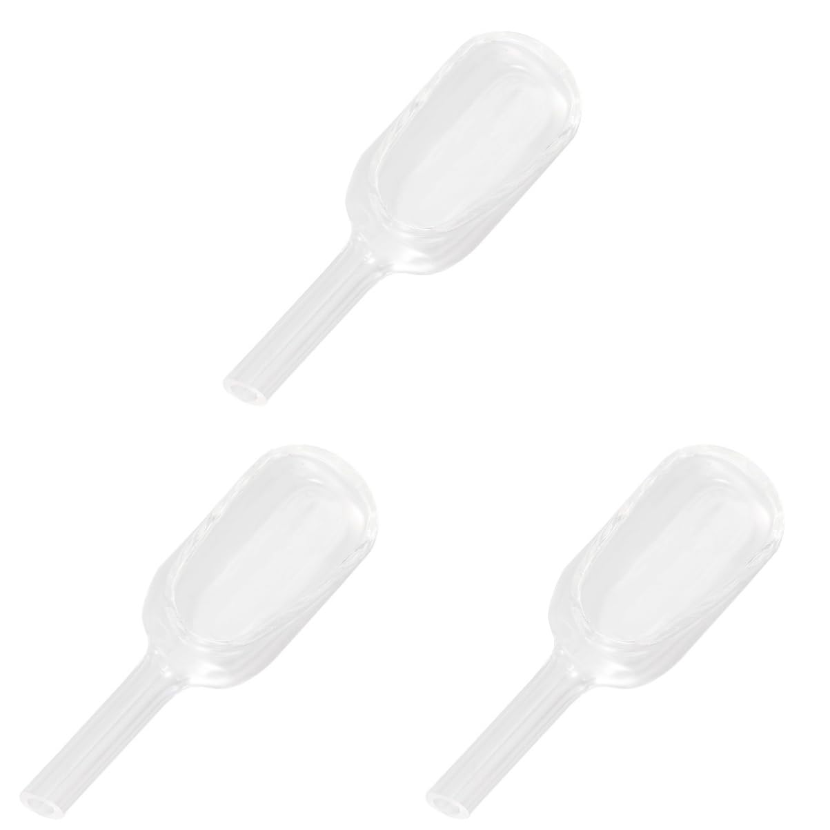 Cabilock 3pcs High Precision Measuring Spoon Glass Weighing Scoops Grams Measuring Spoons of for Lab Sampling