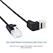 CableCreation Ultra Slim Cat6a Ethernet Short Cable OD 2.8mm, Up Angle LAN Super Light Cord, High Speed 10G UTP Network Patch Cable, Internet Wire for PC,Router,Modem,Printer,TV Box,PS5; 1.64FT/0.5M