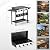 ROVSUN 4 Burner Portable Propane Griddle with Electronic Ignition, 40000 BTU Rolling Flat Top Gas Grill with Enameled Tray & Lid, Side Shelves & Regulator for Outdoor Cooking Camping BBQ Tailgating